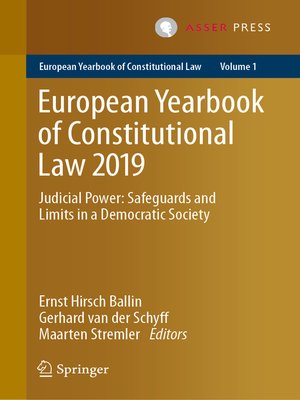 cover image of European Yearbook of Constitutional Law 2019